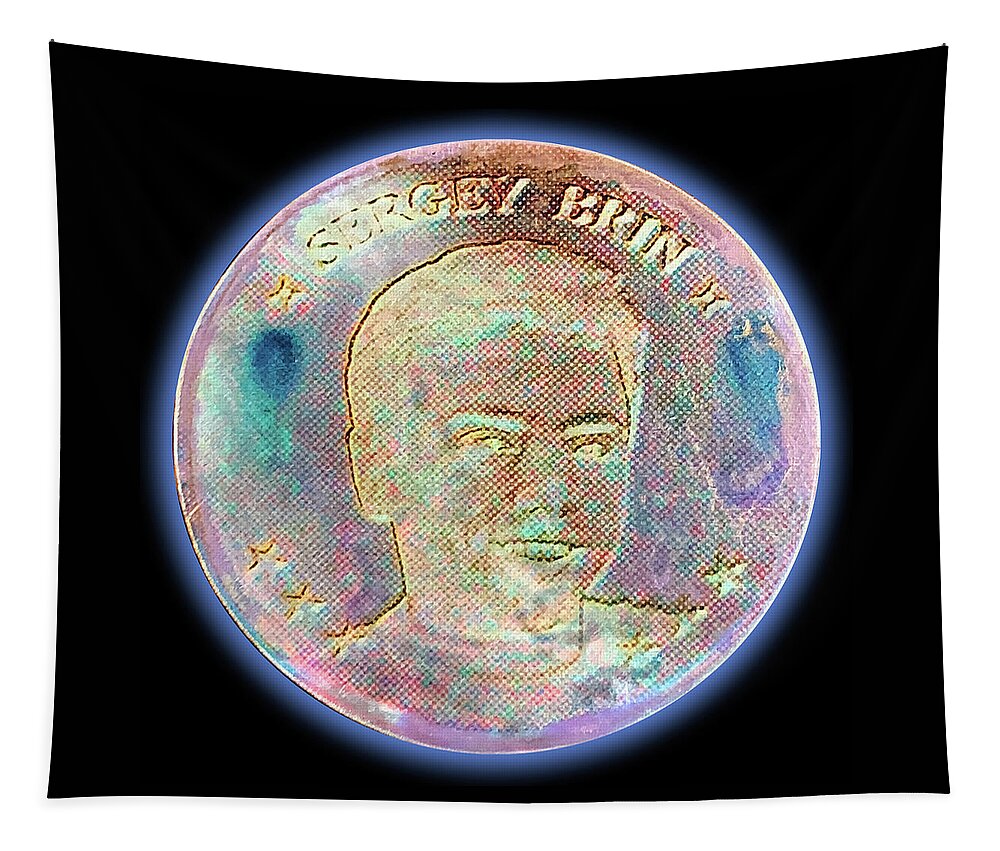 Wunderle Tapestry featuring the mixed media Sergey Brin V1A by Wunderle