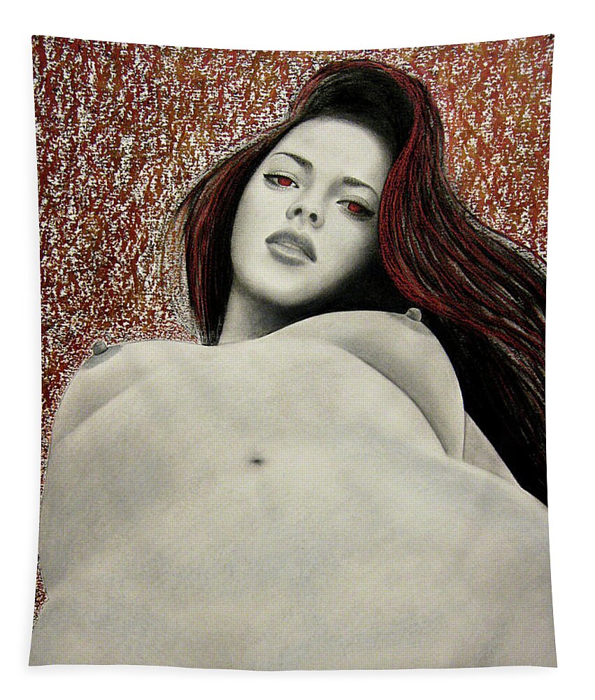 Lust Tapestry featuring the painting Seven Deadly Sins - Lust by Lynet McDonald
