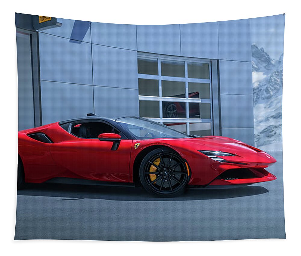 Ferrari Tapestry featuring the photograph Sf90 by David Whitaker Visuals