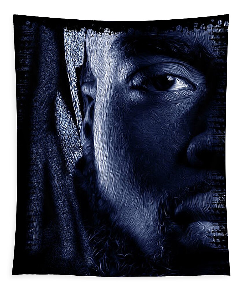 Shades Collection 2 Tapestry featuring the digital art Shades of Black 1 by Aldane Wynter