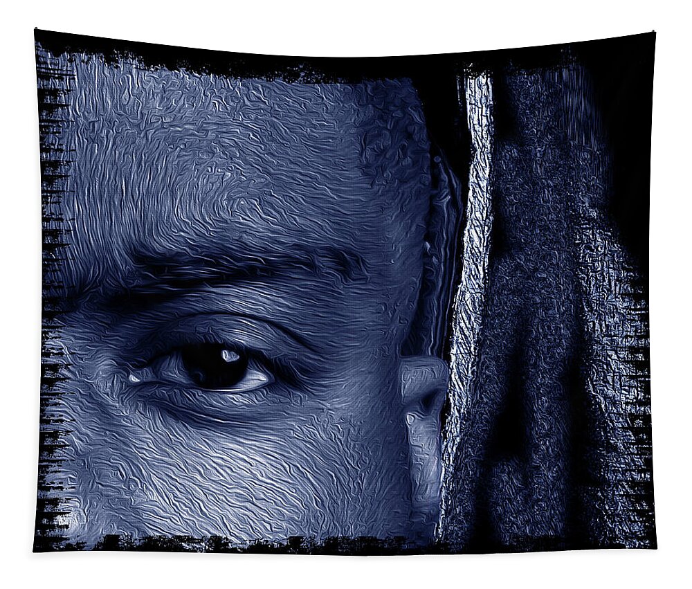 Shades Collection 2 Tapestry featuring the digital art Shades of Black 4 by Aldane Wynter
