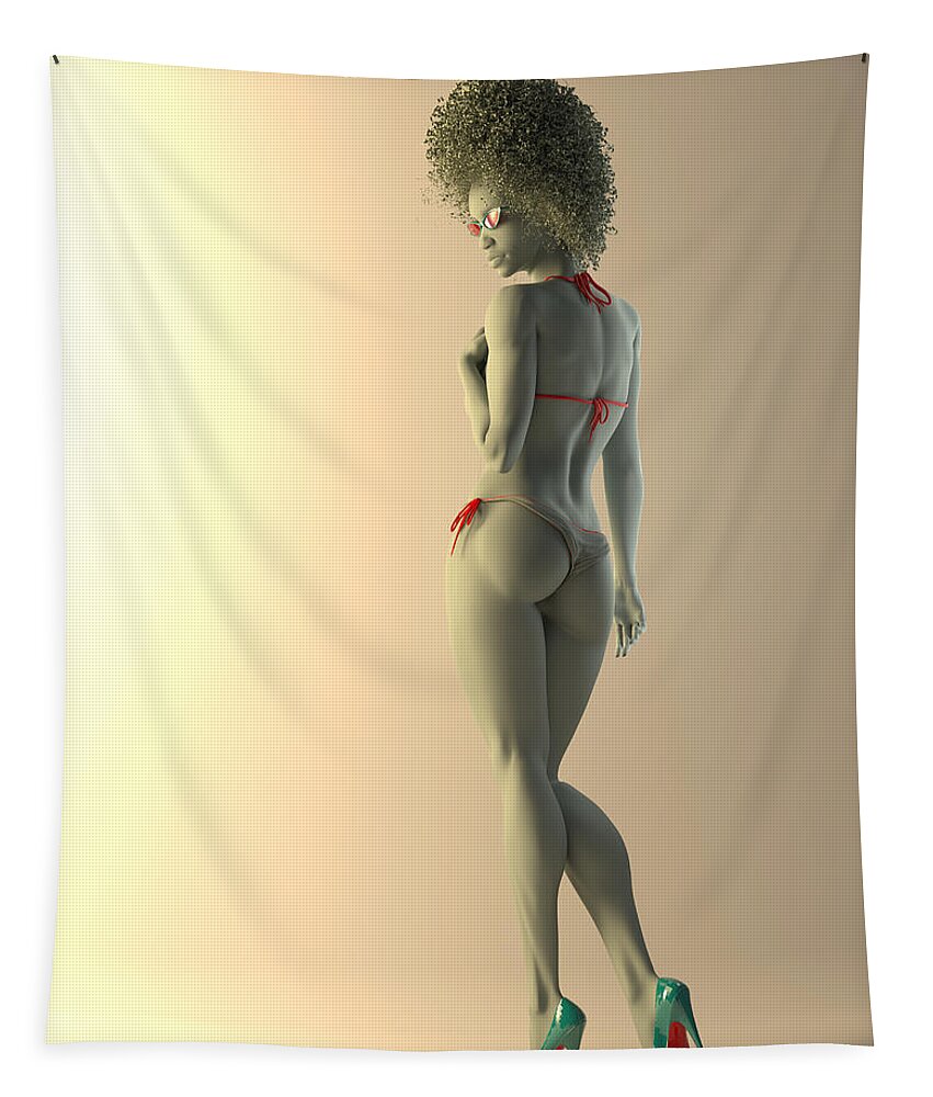 Pinup Tapestry featuring the digital art Mirroring_Shae by Williem McWhorter