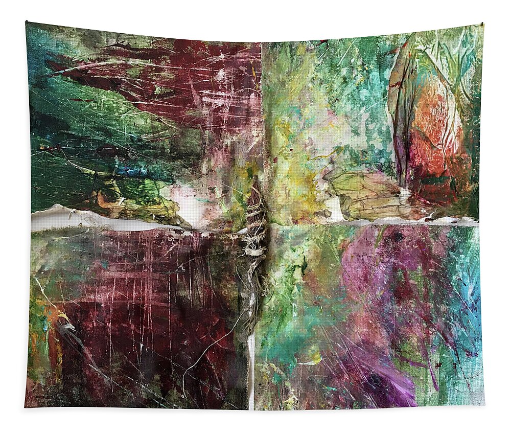 Abstract Art Tapestry featuring the painting Shamanic by Rodney Frederickson