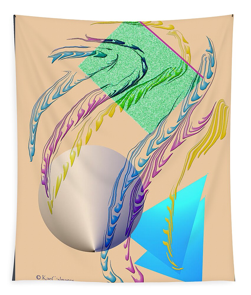 Digital Art Tapestry featuring the digital art Shapes and Flow by Kae Cheatham