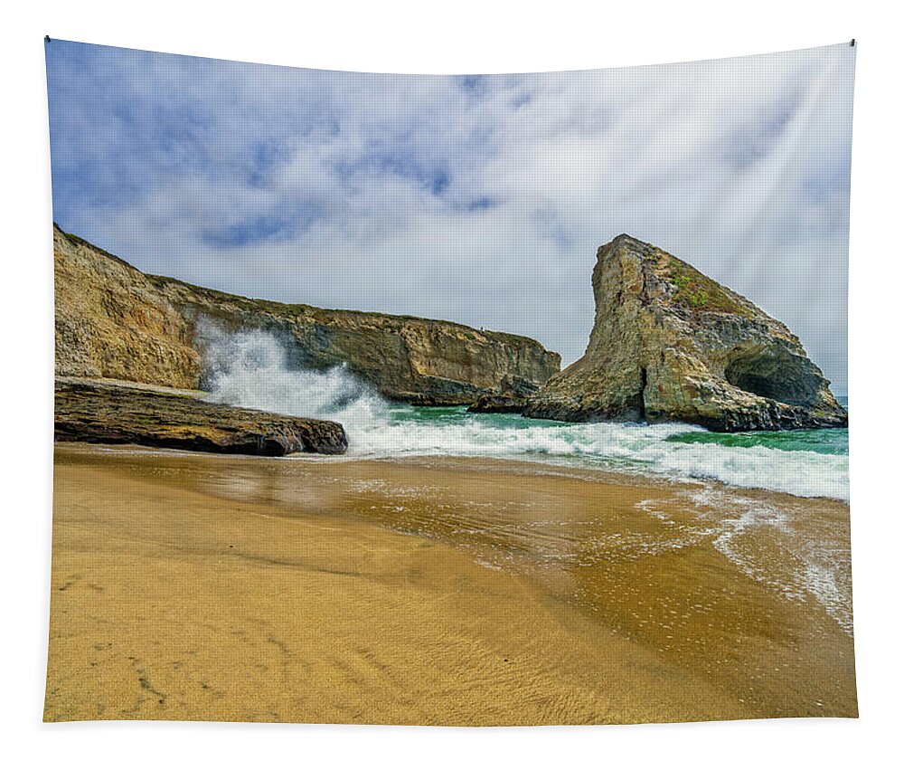 California Tapestry featuring the photograph Shark Fin Surf by Kenneth Everett