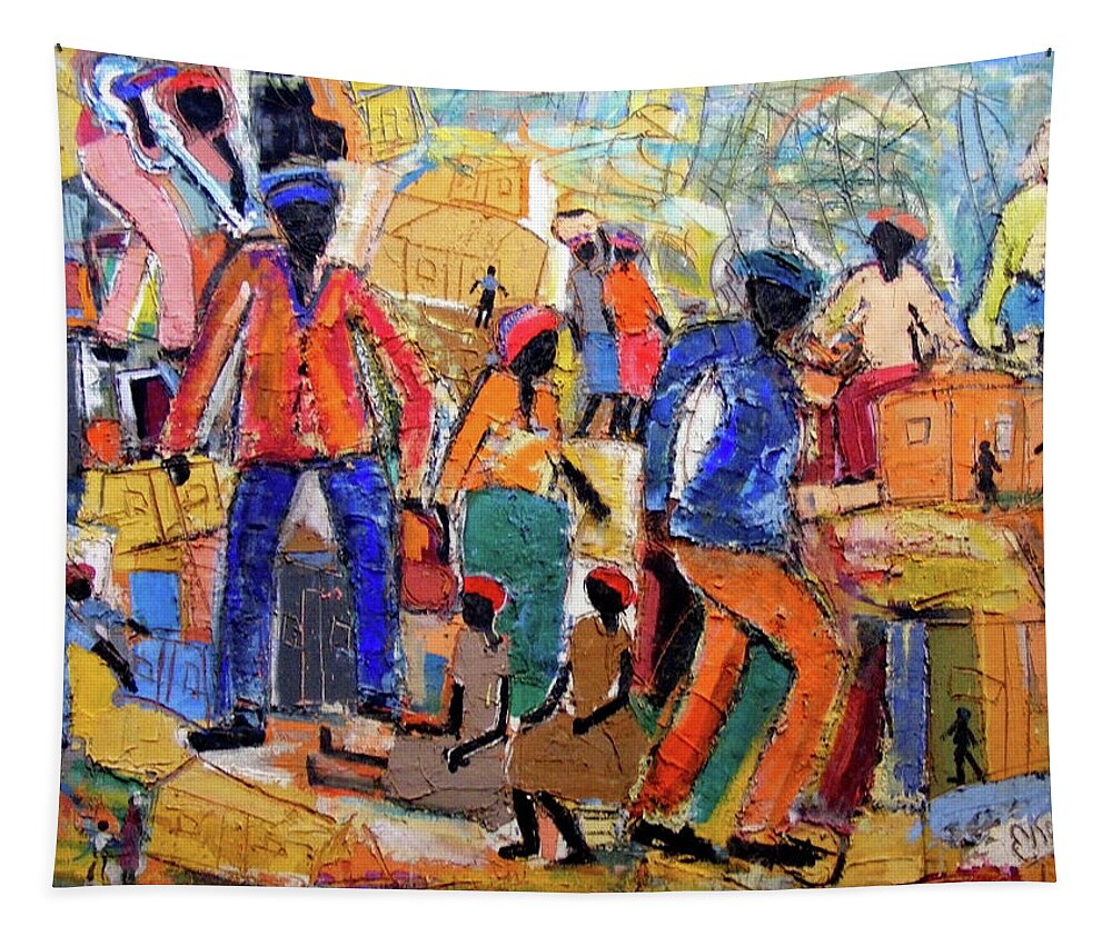  Tapestry featuring the painting She Called Me by Eli Kobeli