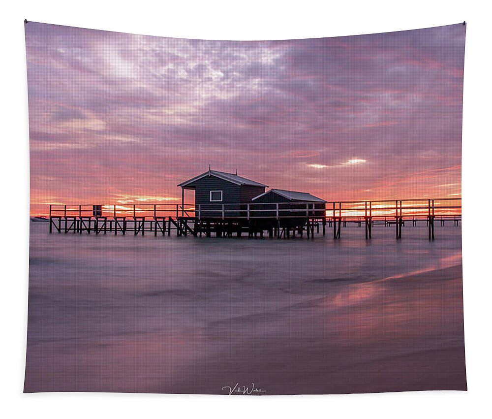 The Shelley Beach Jetty Tapestry featuring the photograph Shelley Beach Jetty 2 by Vicki Walsh
