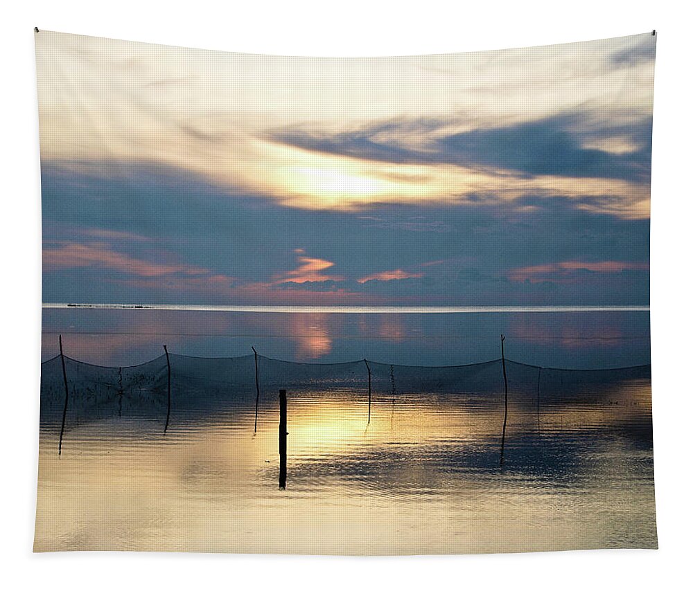 Asia Tapestry featuring the photograph Shimmering Dawn by David Desautel