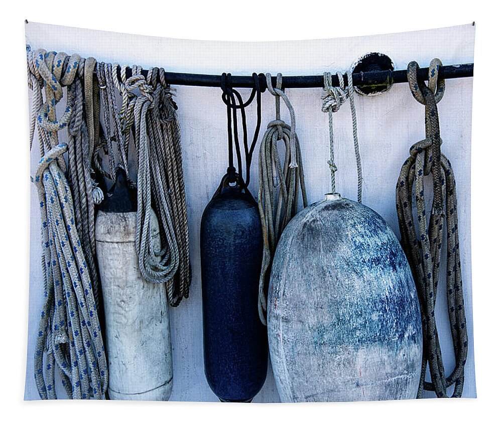 Boat Tapestry featuring the photograph Shipping Equipment by Bernhard Schaffer