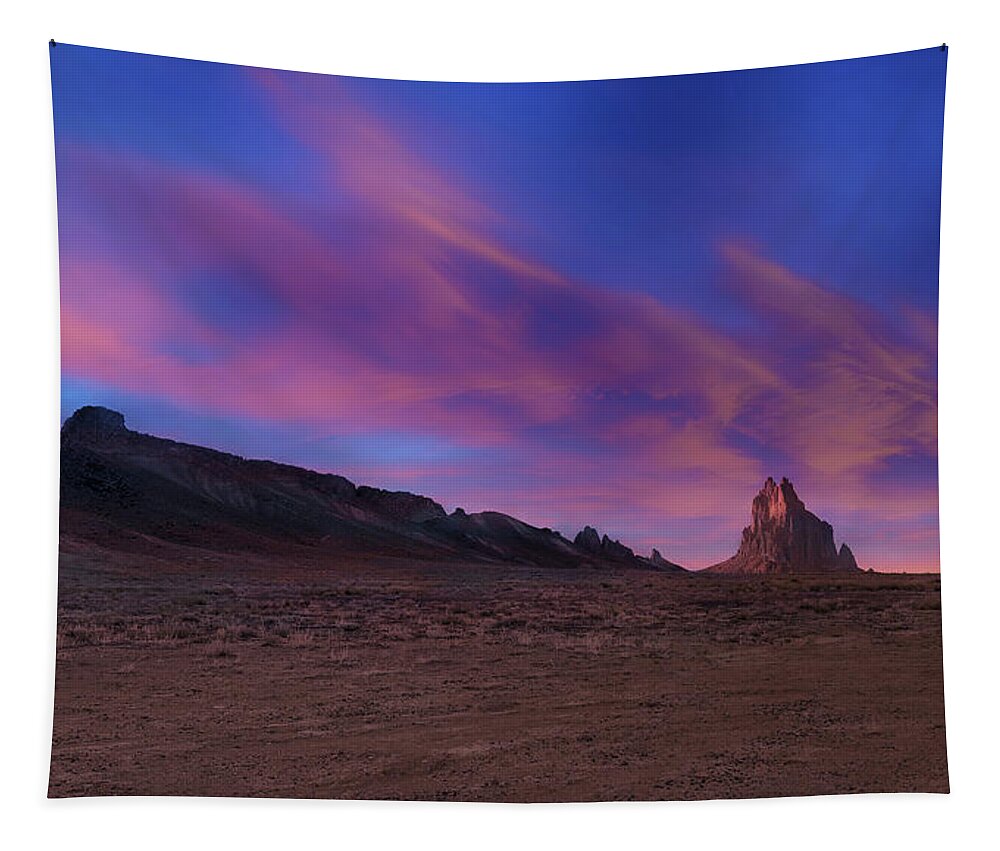 Fine Art Tapestry featuring the photograph Shiprock Panorama by Robert Harris