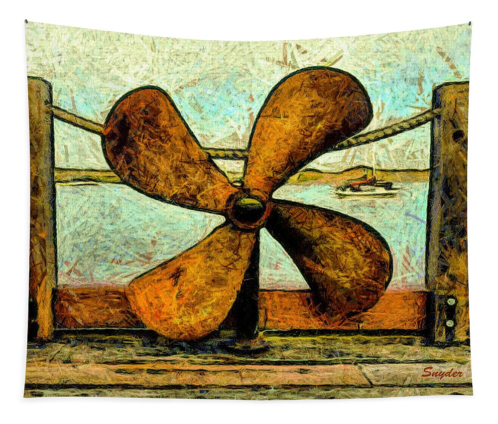 Seascape Tapestry featuring the photograph Ship's Propeller by Floyd Snyder