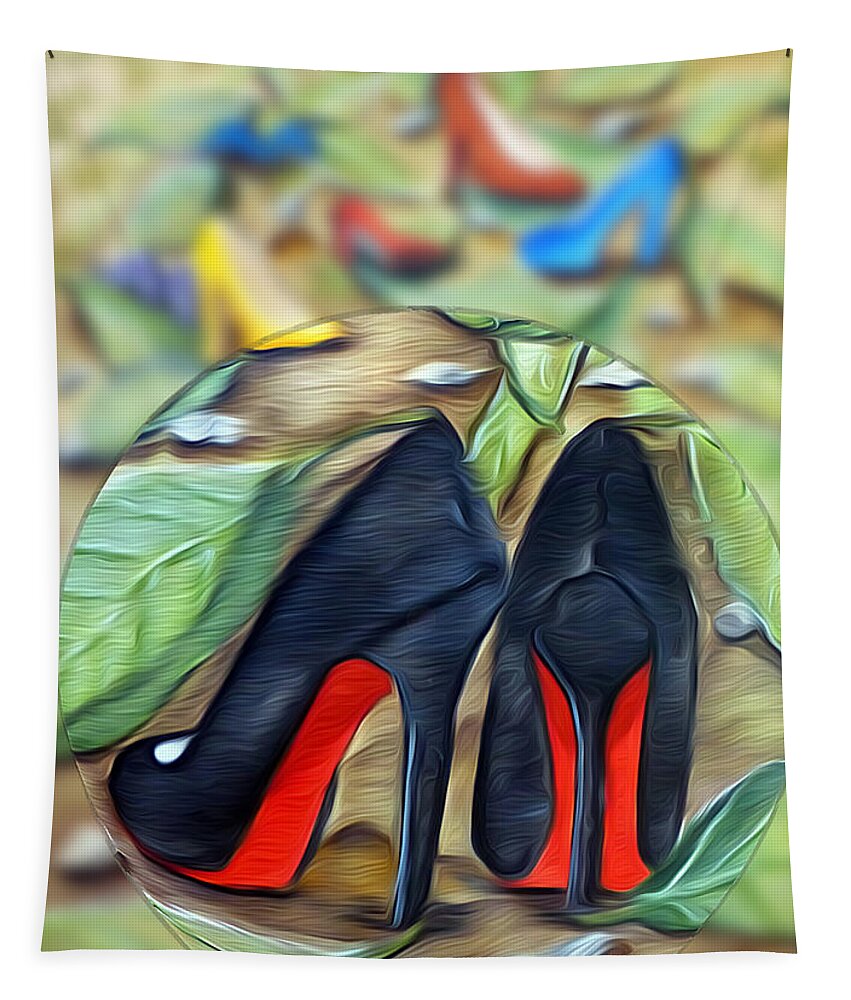 Digital Tapestry featuring the mixed media Shoe Garden by Ronald Mills