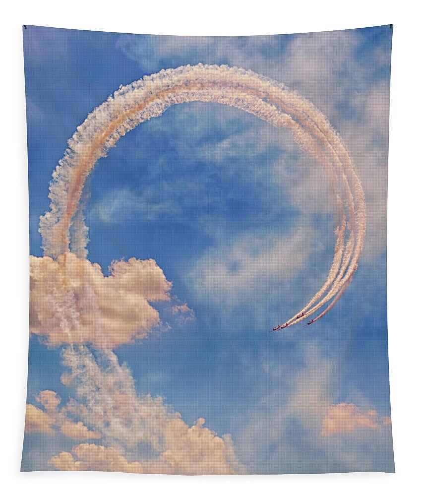 Airshow Tapestry featuring the photograph Shoot the Loop by Susan Rissi Tregoning