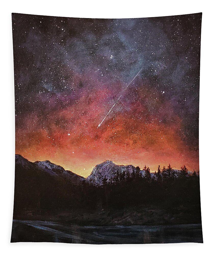 Cosmic Tapestry featuring the painting Shooting Star by Zan Savage