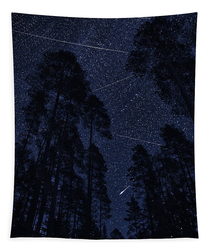 Finland Tapestry featuring the photograph Shooting stars collage by Jouko Lehto