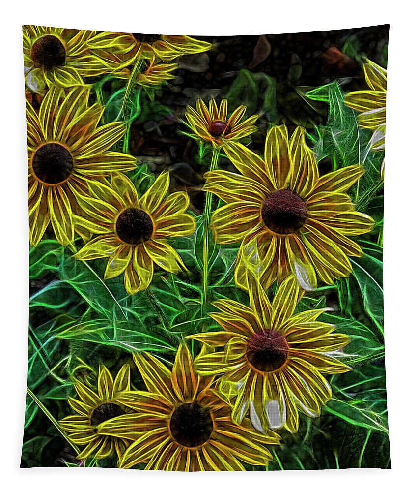 Helianthus Tapestry featuring the photograph Short Yellow Sunflower by Bill Barber