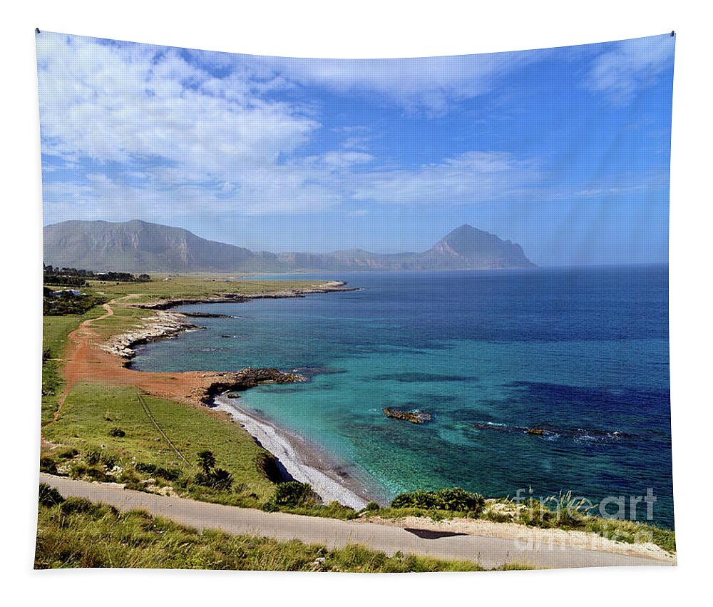 Macari Beach Tapestry featuring the photograph Sicilian Sound of Macari Beach by Silva Wischeropp
