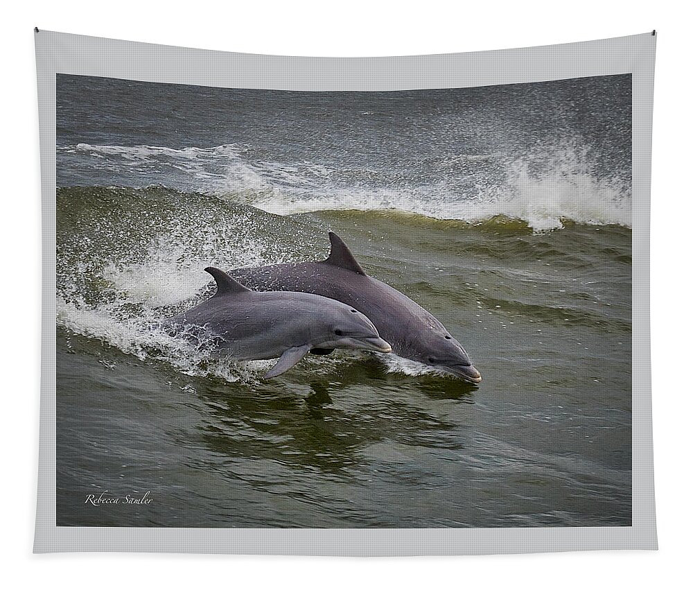 Dolphins Tapestry featuring the photograph Side by Side by Rebecca Samler
