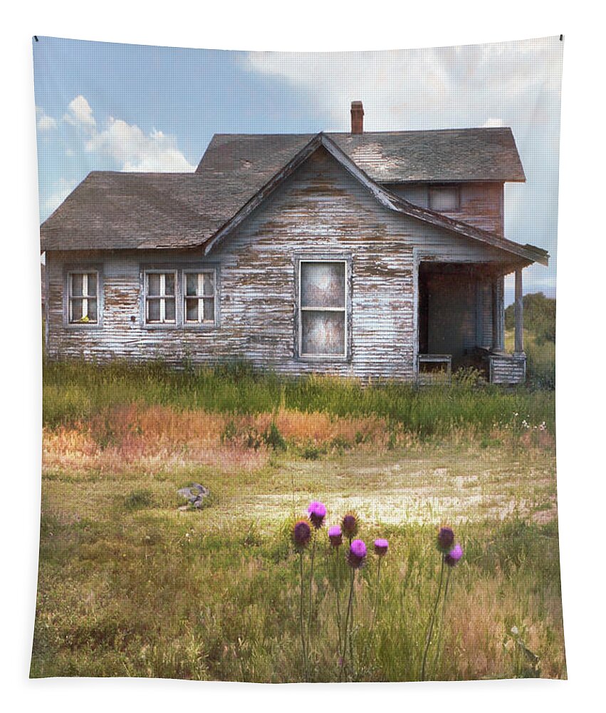 Architecture Tapestry featuring the photograph Side of Abandoned House by Jill Battaglia