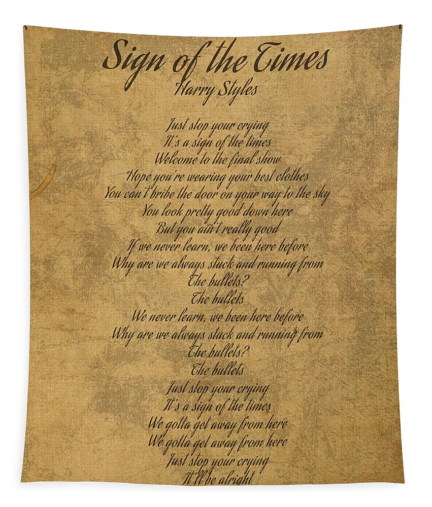 Sign of the Times by Harry Styles Vintage Song Lyrics on Parchment Ornament  by Design Turnpike - Instaprints