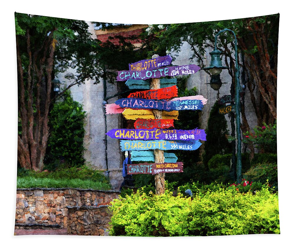Signpost Tapestry featuring the digital art Signpost at The Green by SnapHappy Photos