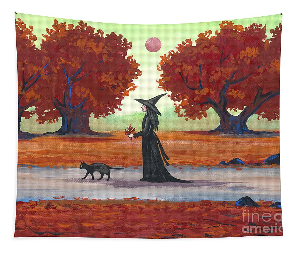 Print Tapestry featuring the painting Silent Walk by Margaryta Yermolayeva