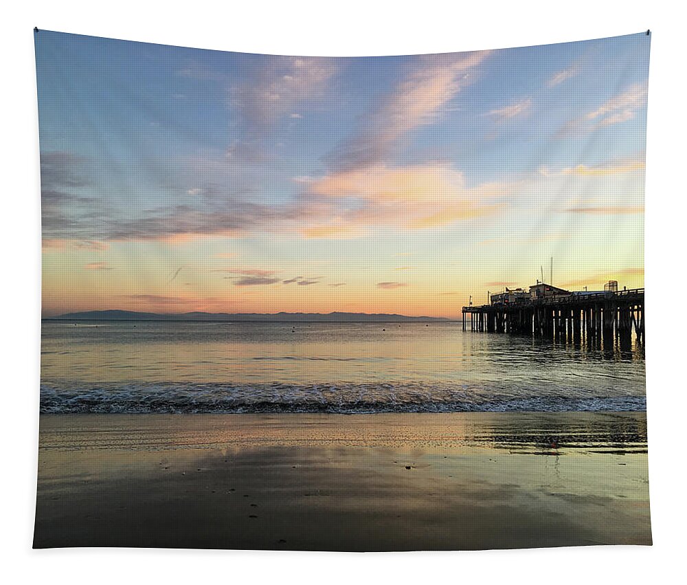 Jennifer Kane Webb Tapestry featuring the photograph Silhouette Hour in Capitola by Jennifer Kane Webb