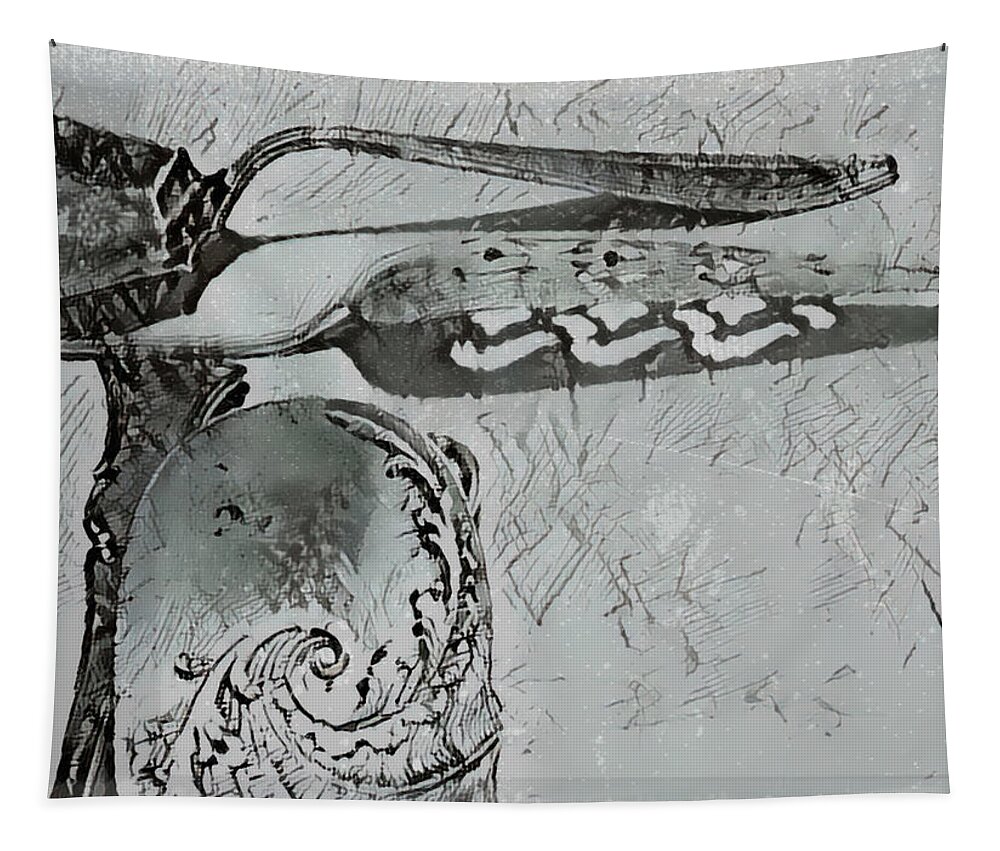 Silver Spoons Tapestry featuring the photograph Silver Serving Pieces CAC 011022 by Cathy Anderson