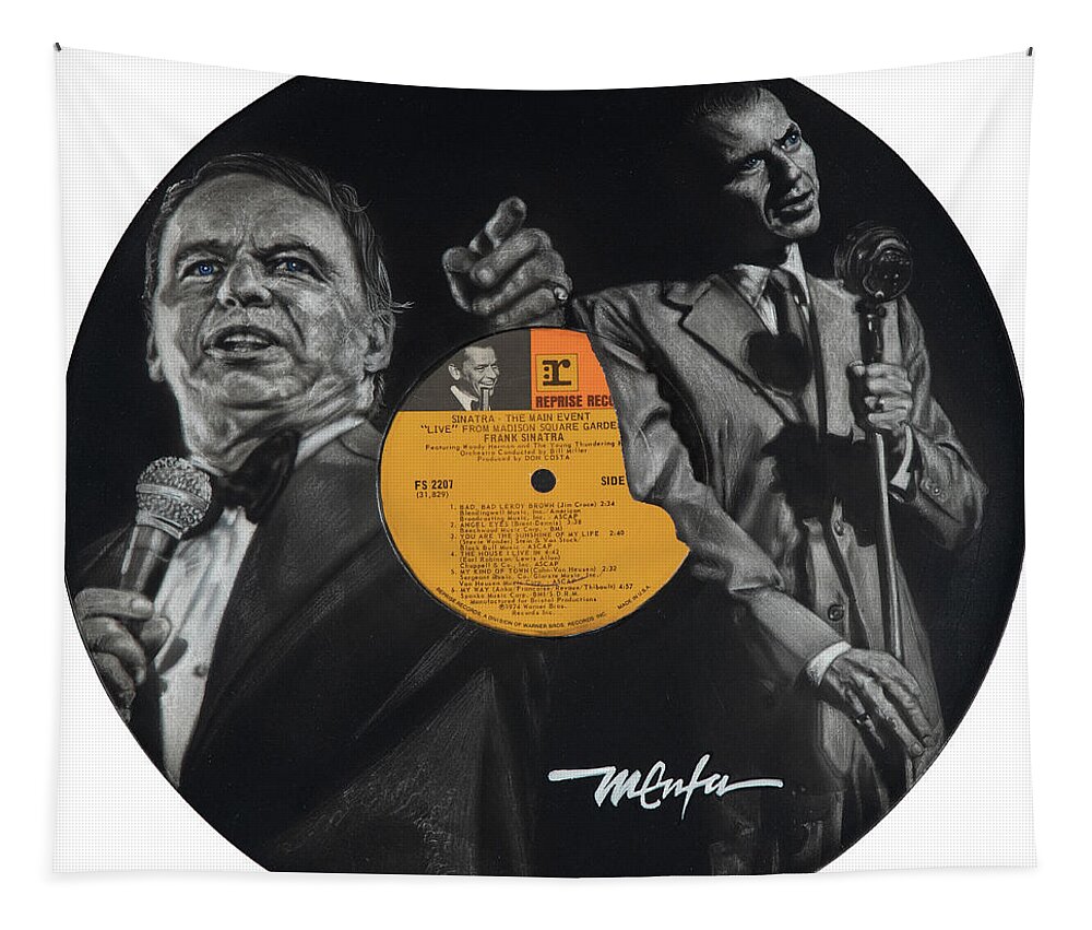 Album Art Tapestry featuring the painting Sinatra Through The Years by Dan Menta