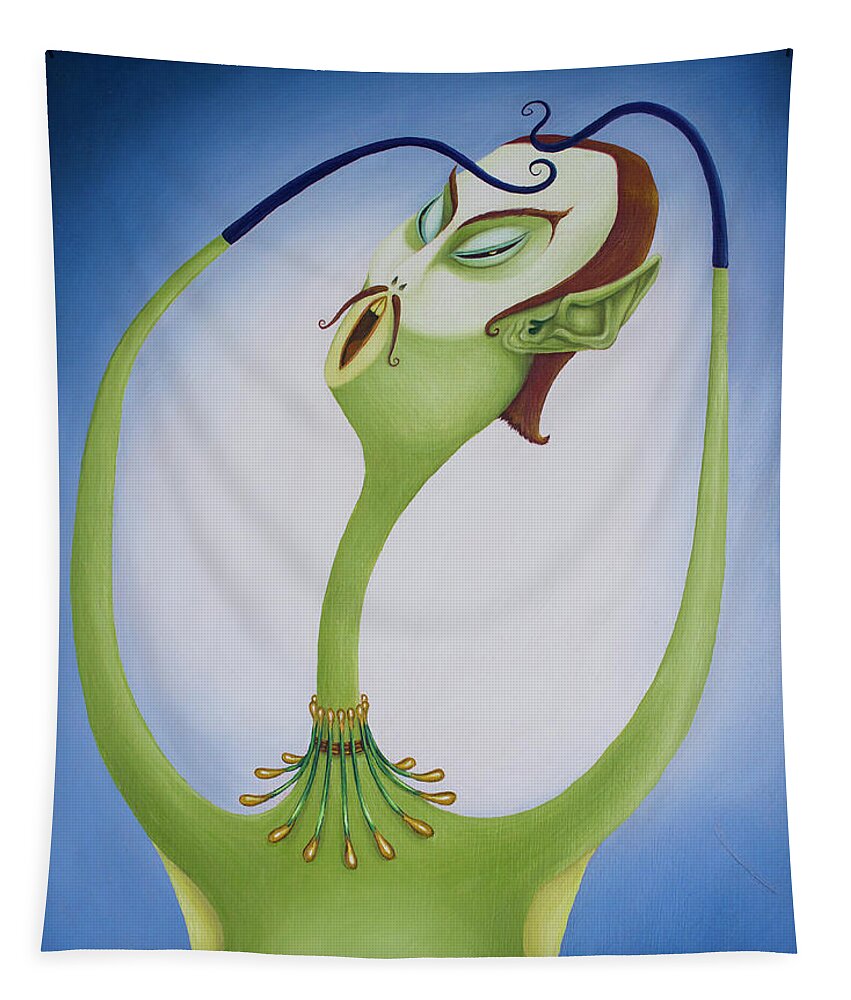 Alien Tapestry featuring the painting Sir Annis McChow by Hone Williams