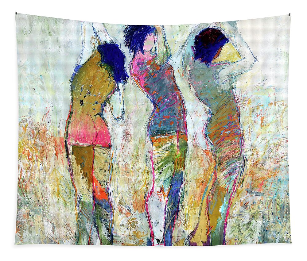 Jylian Gustlin Tapestry featuring the mixed media Sirens 9 by Jylian Gustlin