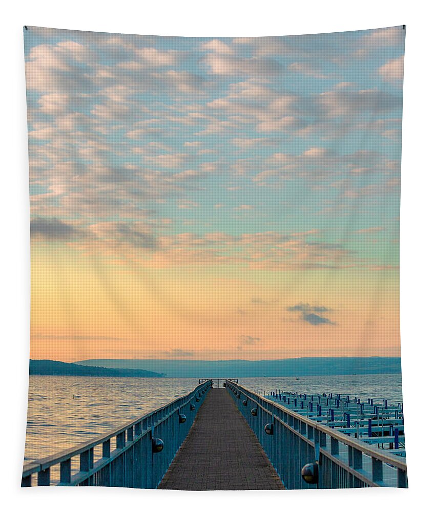Sunrise Tapestry featuring the photograph Skaneateles Sunrise by Rod Best