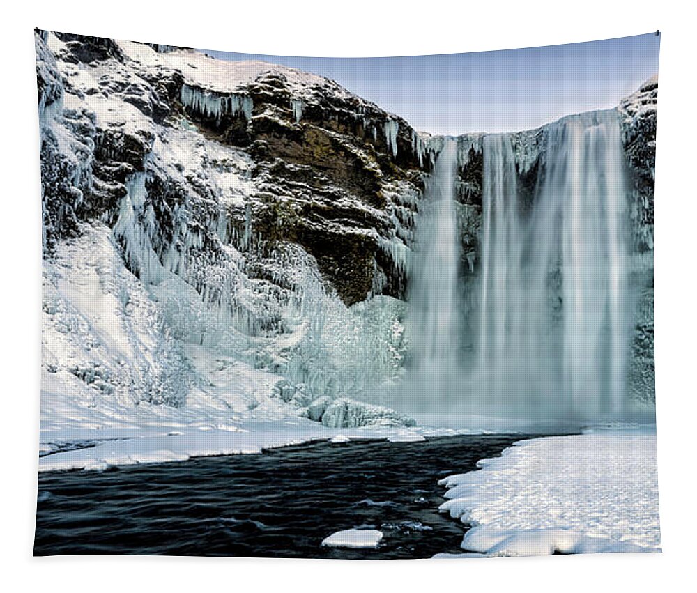 Iceland Tapestry featuring the photograph Skogafoss Waterfall by Gary Johnson