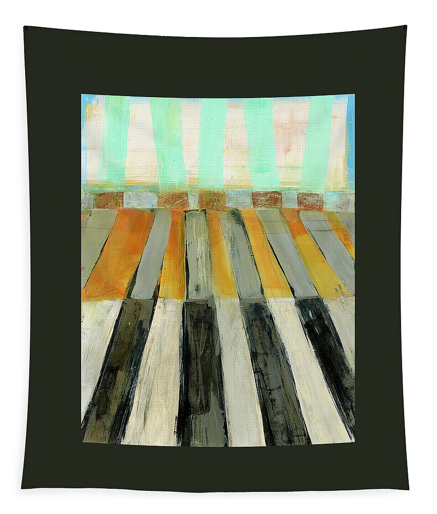 Abstract Art Tapestry featuring the painting Slack Tide #2 by Jane Davies