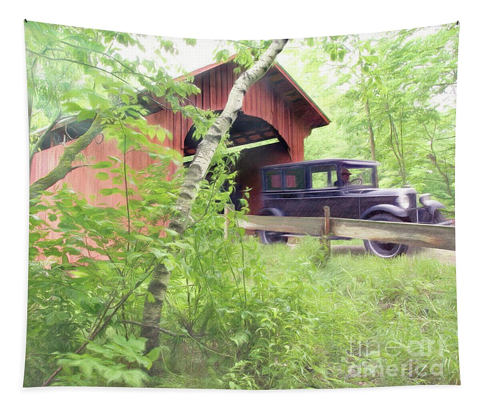 Covered Bridge Tapestry featuring the photograph Making House Calls by George Robinson