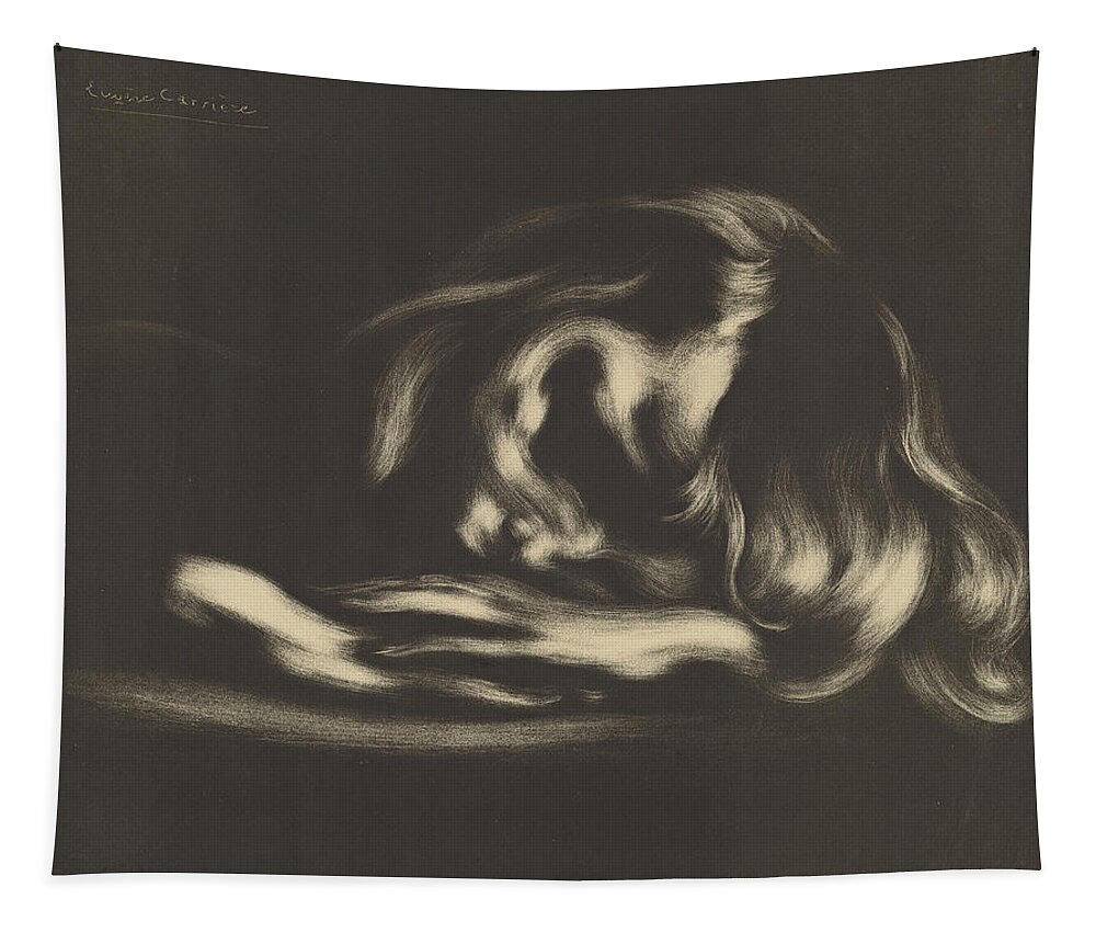 Eugene Carriere Tapestry featuring the drawing Sleep by Eugene Carriere