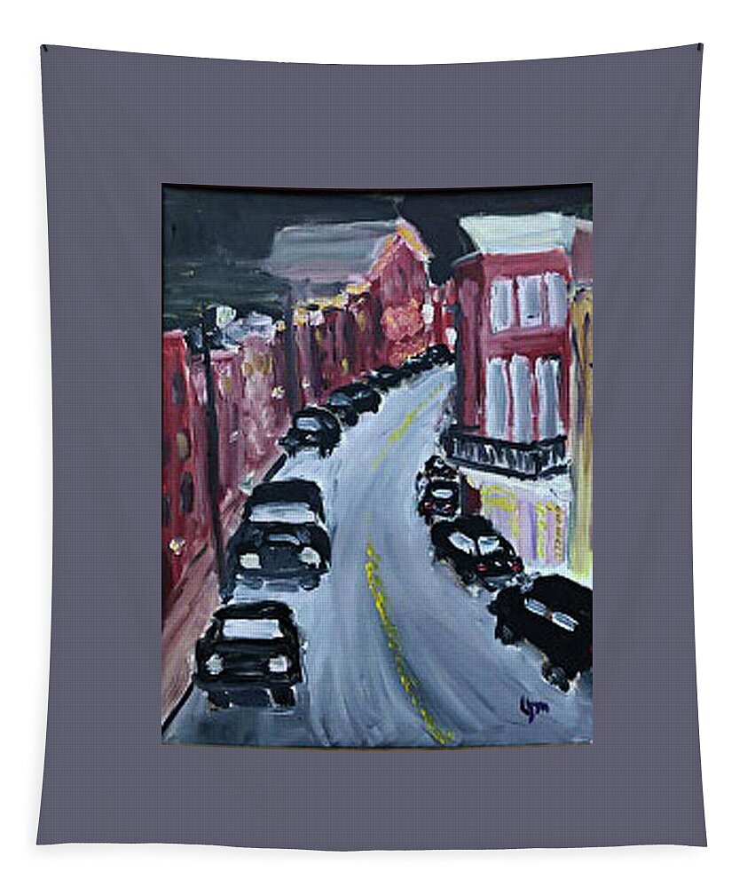  Tapestry featuring the painting Sleeping Ellicott City by John Macarthur