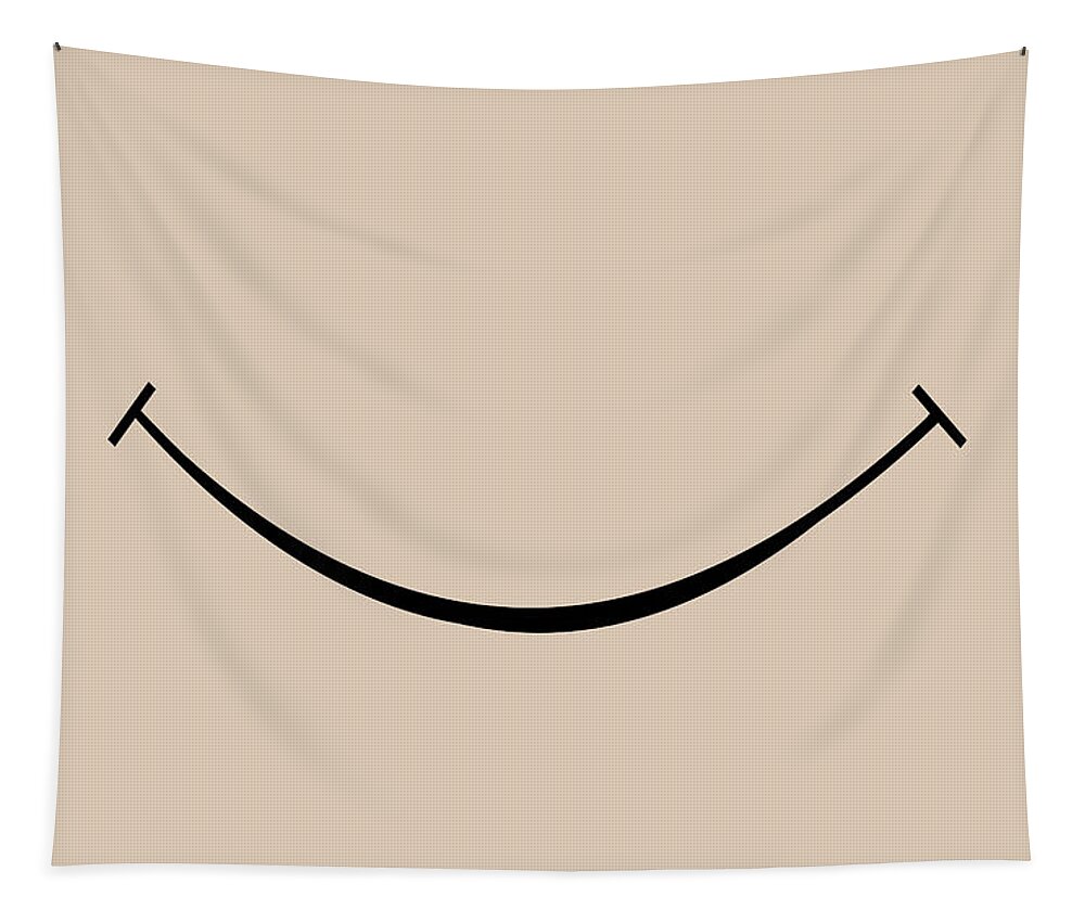 2d Tapestry featuring the digital art Smiling Face Mask by Brian Wallace