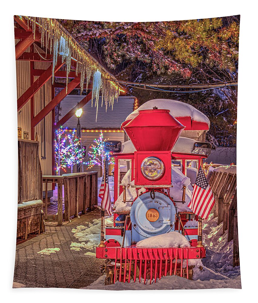 Smithville Tapestry featuring the photograph Smithville Train No Rides Till Spring by Kristia Adams