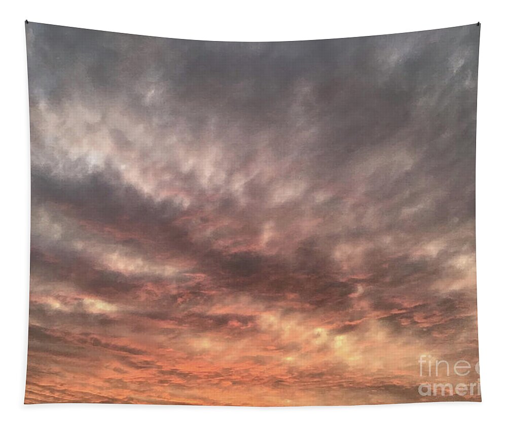 Virginia Sunset Tapestry featuring the photograph Smokey Sunset One by Catherine Wilson