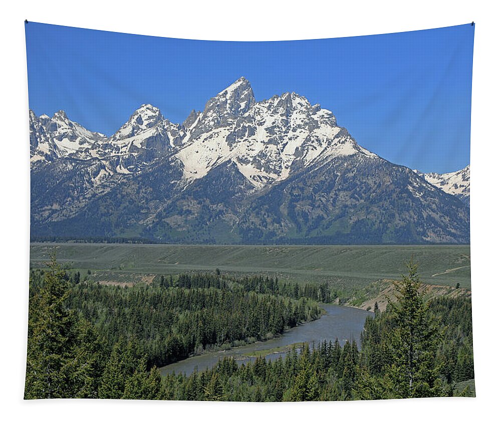 Snake River Overlook Tapestry featuring the photograph Grand Teton NP - Snake River Overlook by Richard Krebs