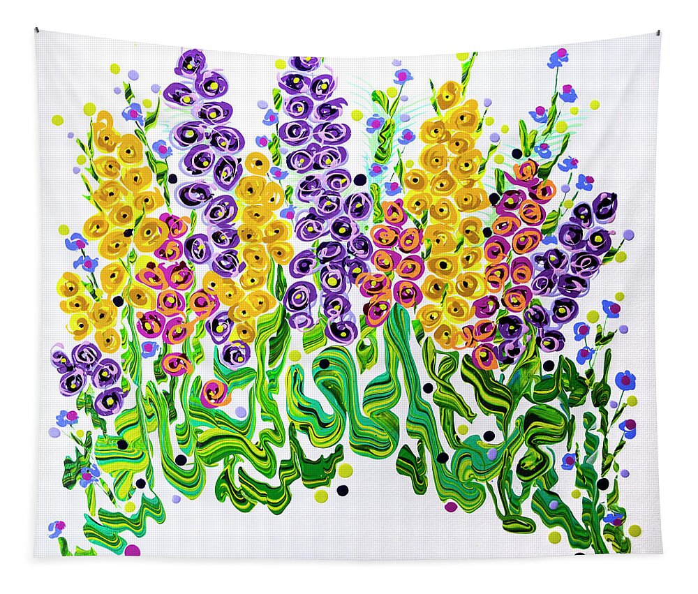 Flower Painting Tapestry featuring the painting Snaps Gone Wild by Jane Arlyn Crabtree