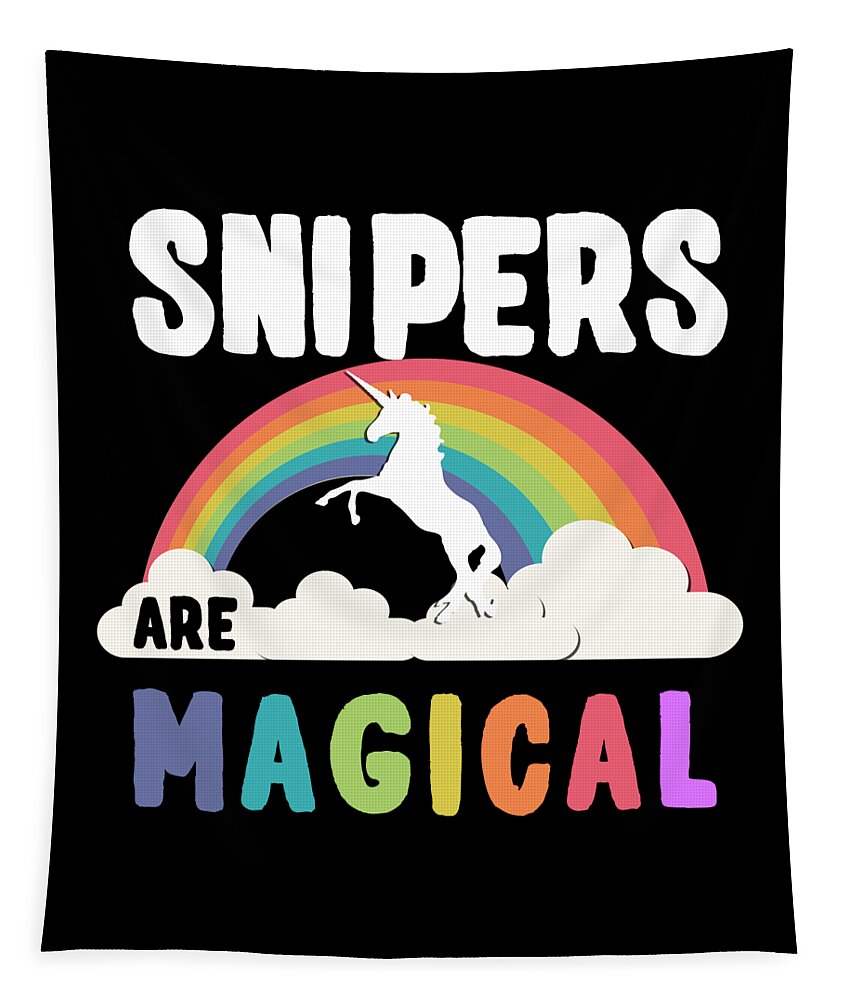 Unicorn Tapestry featuring the digital art Snipers Are Magical by Flippin Sweet Gear