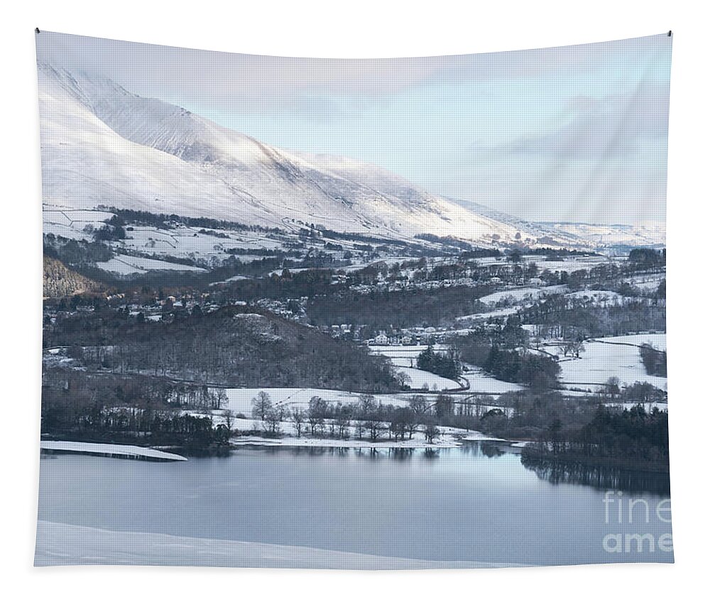 Photographer Tapestry featuring the photograph Snow covered mountains, the Lake District by Perry Rodriguez
