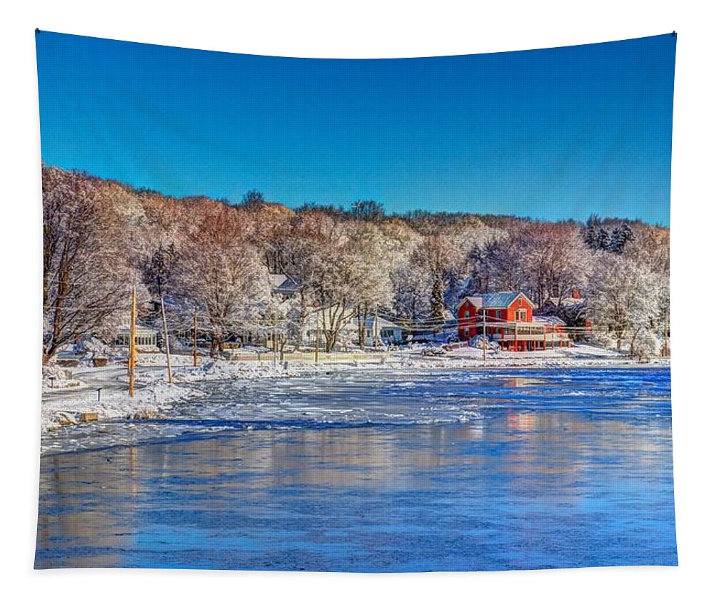 Ipswich Ma 10983 Tapestry featuring the photograph Snow in Ipswich by Adam Green
