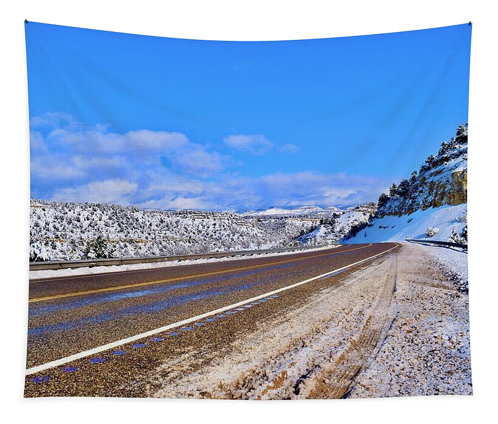 Zion Tapestry featuring the photograph Snow Wonderland by Bnte Creations