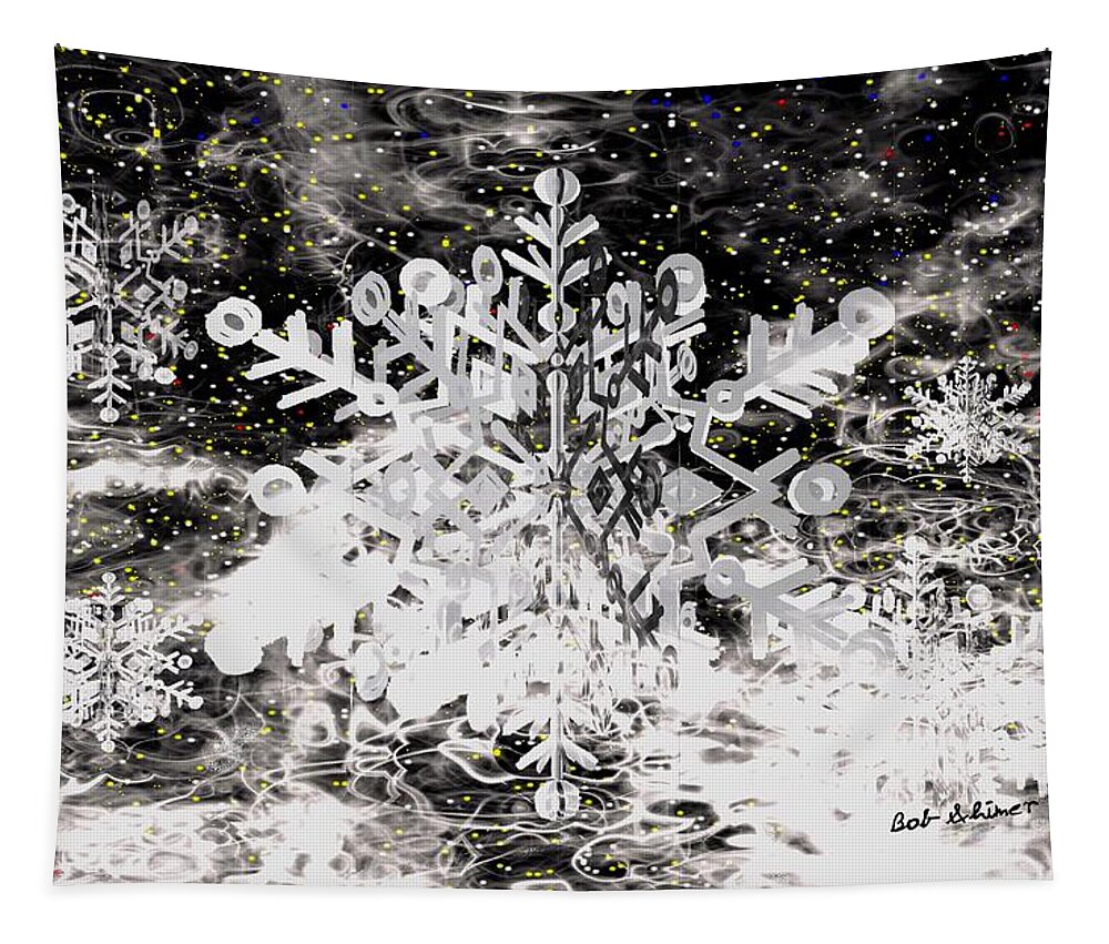 Snow Winter Seasonal Tapestry featuring the digital art Snowfall by Bob Shimer