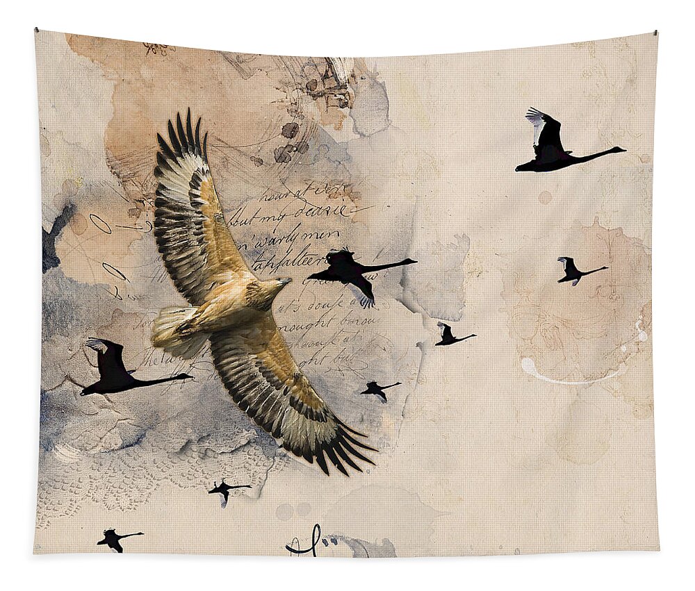 Soar Tapestry featuring the digital art Soar Like an Eagle by Cindy Collier Harris