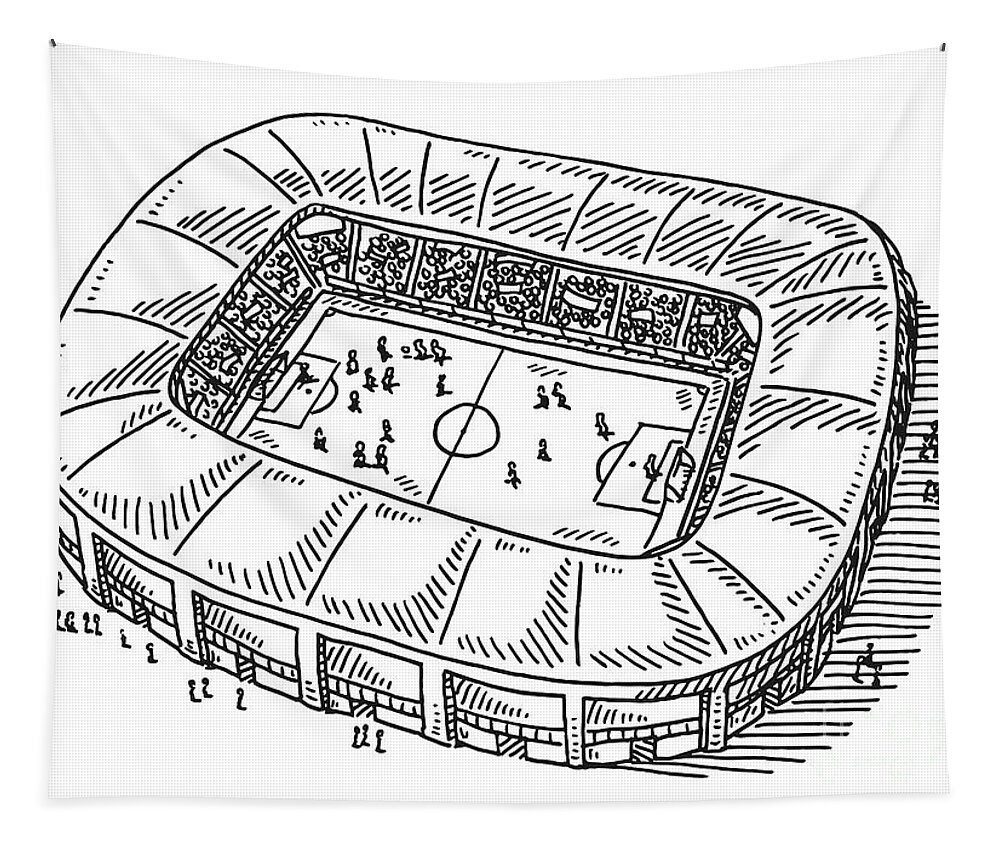 Continuous Line Drawing. Football Stadium. Simple Vector Illustration. Football  Stadium Concept Hand Drawing Sketch Line Stock Vector - Illustration of  line, field: 164005081