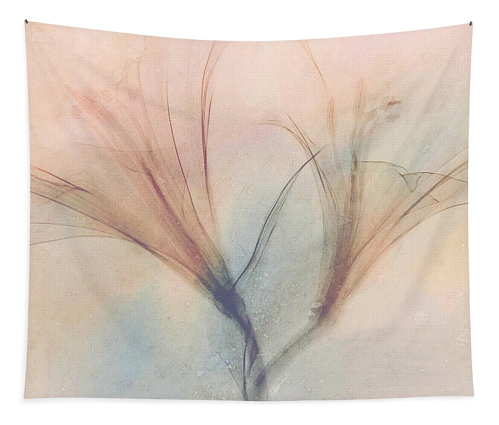 Lilies Tapestry featuring the digital art Soft Light Lilies by Cindy Collier Harris